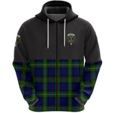 MacEwan Clan Half Of Tartan Zipper Hoodie